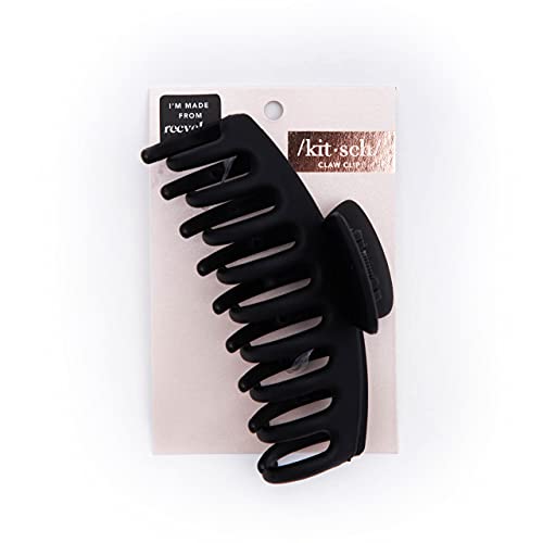 Kitsch Recycled Plastic Large Claw Clip - Oversized Matte Hair Clips For Women | Large Hair Claw Clips & Jaw Clips| Big Claw Clips For Thick Hair | Claw Hair Clips For Girls (Black) #TOP7