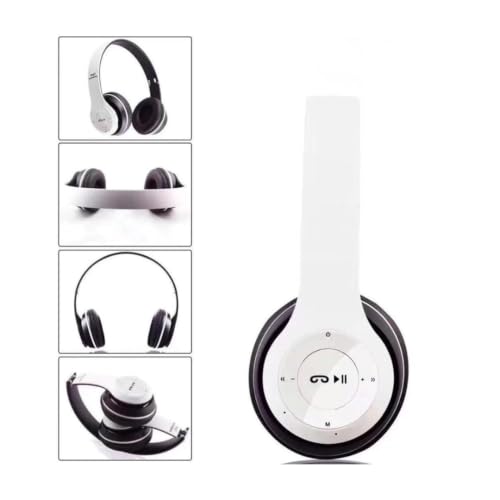 Image of Wireless Bluetooth Over-Ear Headphones with Mic, SD Card Slot, Foldable Stereo Headset, FM Radio, AUX Input, Adjustable Headband, Compatible with All Smartphone, Laptop & Tablet