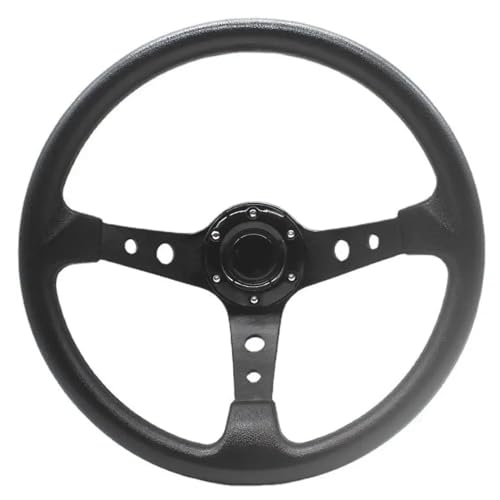 Volant de course universel 14 pouces en PU noir pour voiture de sport