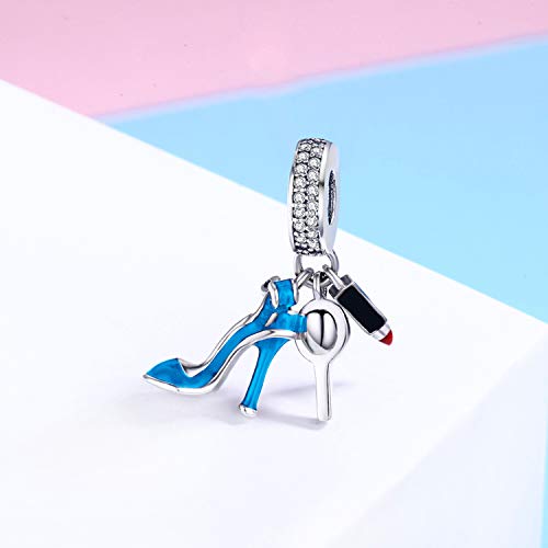 925 Sterling Silver Charms Fit Pandora Charms Bracelet I Love You to The Moon and Back Fit Wife Mom Christmas Birthday Gift3