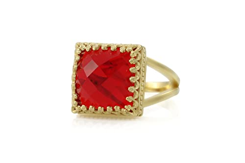 Bague carré rubis et bijoux en pierres précieuses personnalisables