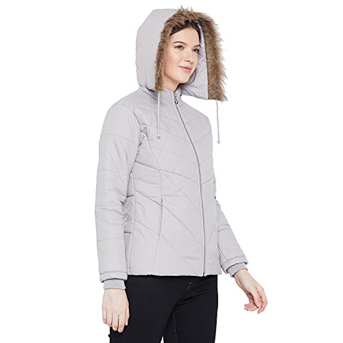 Image of VERO AMORE Women's Black winter wear full sleeve solid parka Jacket-2175A