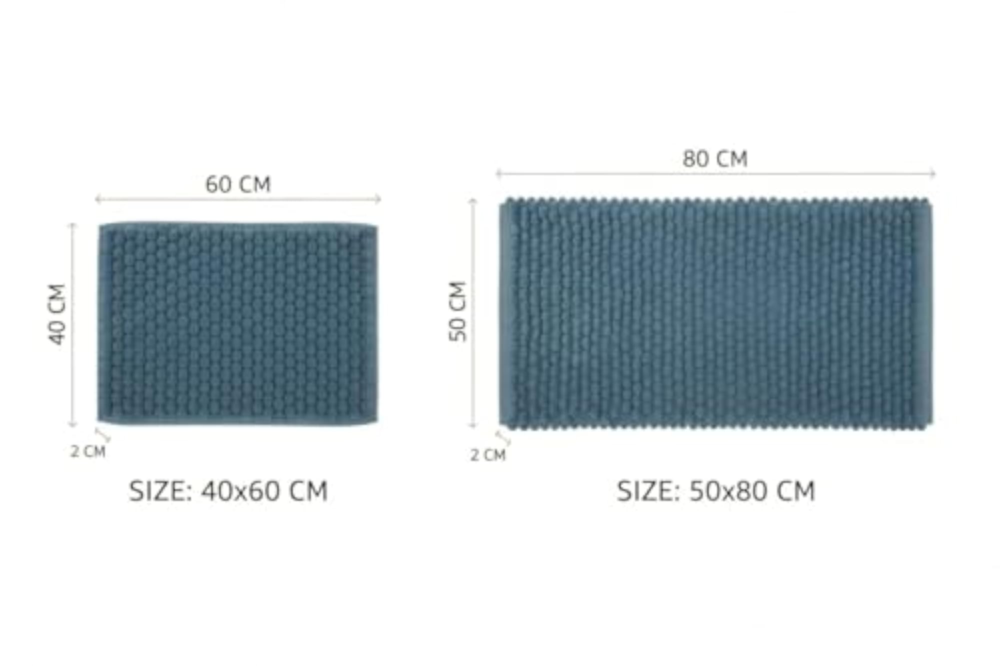 Chenille Bath Mat, Non-Slip Water Absorbent