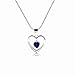 Girls Sterling Silver "Dancing Heart" Simulated Birthstone Necklace for Children, Teen or Women