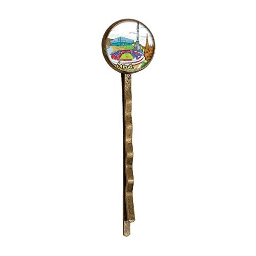 Spain Barcelona Monument Watercolor Retro Metal Hair Bobby Pin Headwear image 2