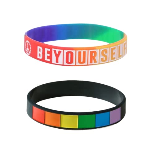 Accesorios LGBTQ Gay Pride Bracelet 2Pack con caja de regalo, Transgender Stuff Bi Bisexual Trans Lesbian Pansexual Regalos para adolescentes Hombres Mujeres Día de San Valentín 06 Cover