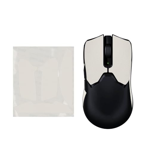 kwmobile Almohadillas Antideslizantes Compatible con Razer Viper V2 Pro Pegatinas para ratón - Pegatinas Agarre para Raton Gaming de Cuero PU - Blanco