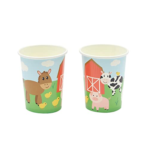 144 Pieces Barnyard Birthday Party Supplies, Paper Plates, Napkins, Cups, Cutlery (Serves 24 Guests) #TOP3