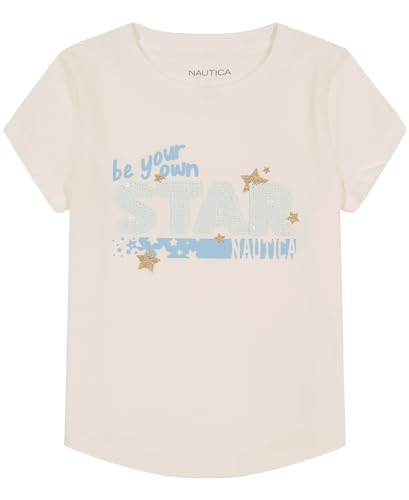Image of Nautica Girls Short Sleeve Legacy T-Shirt with Flip Sequin Design, Cotton Tee with Tagless Interior