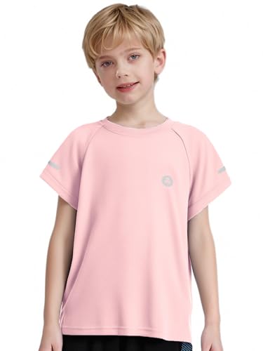 YiZYiF Kids Boys Girls Quick-Dry Sports Tops Loose Fit Breathable Short Raglan Sleeve T-Shirt Sweatshirt