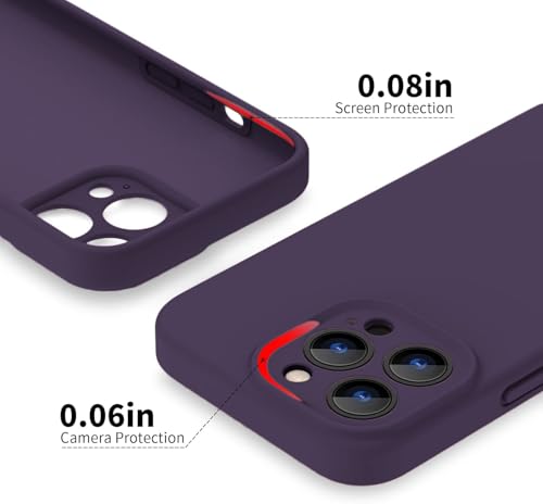 Image of DIZORO Compatible for iPhone 16 Pro Max Case 6.9, Slim Liquid Silicone 3 Layers Full Covered Soft Gel Rubber Phone Case Protective Cover 6.9 Inch - Deep Purple