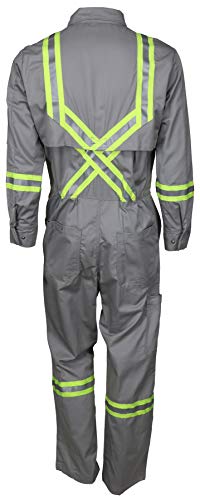 Image of MCR Safety Summit Breeze Flame Resistant FR Long Sleeve Coveralls, 7 oz Cotton, Reflective, Vents, Gray, 40