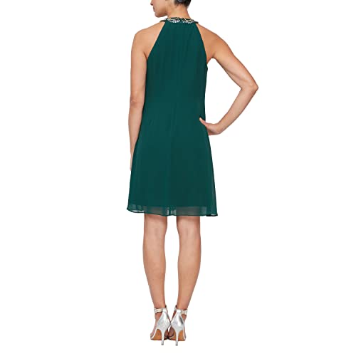 Image of S.L. Fashions Womens Jewel Halter Sheath Dress (Petite and Regular)