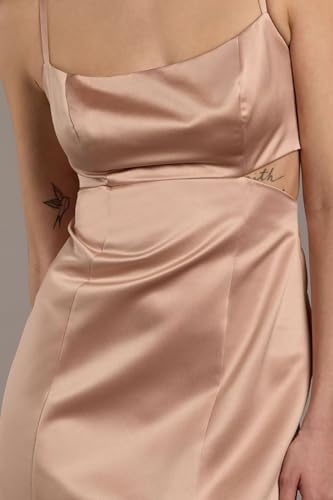 David's Bridal Satin A-Line Dress with Cutouts3