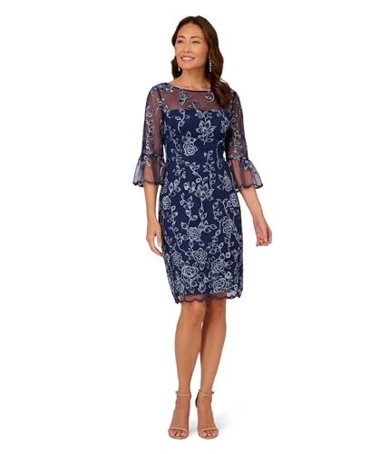 Image of Adrianna Papell Women's Embroidered Bell Sleeve Dress