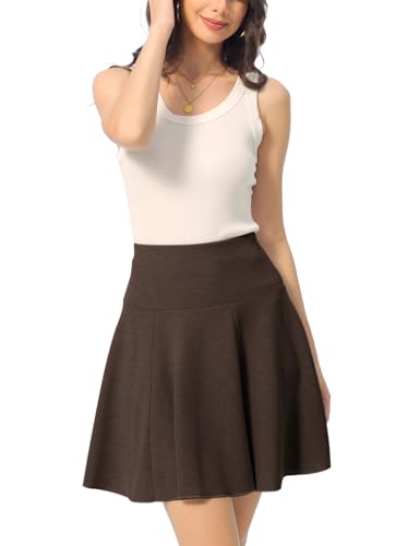 High Waist Flared A-Line Flared Mini Skirt with Elastic Waistband2