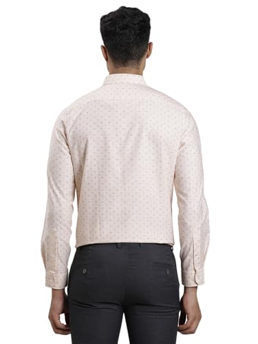 Image of Turtle Men Cotton Melange Slim Fit Light Pink Formal Shirt
