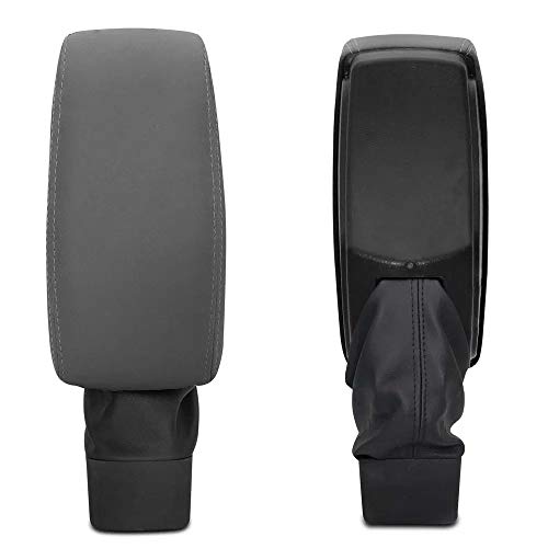 Apoio de Braço T-cross 2019 até 2020 Rebatível com Porta objetos em Couro Ecológico Cinza