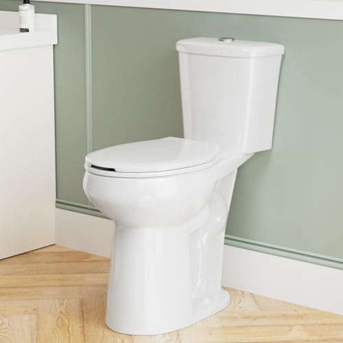 Simple Project 21 Inch Tall Toilet Elongated with Comfort Chair Seat, 1.28 Gpf Powerful Dual Flush Extra Tall Toilets, 12 Inch Rough In Bathrooms, Comfort Height Toilet for Seniors & Tall Person