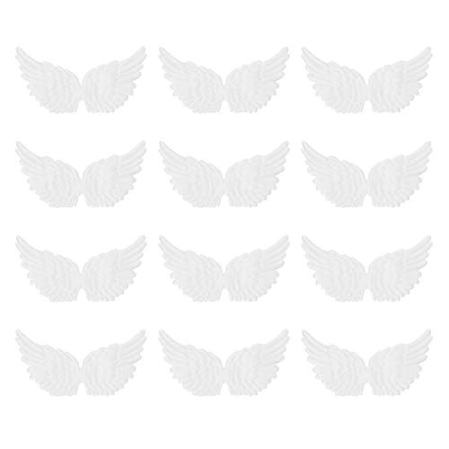 PATIKIL 12Pcs Ailes d'ange pour Créations, Petites Ailes d'ange Pailletées Blanches Ornements...