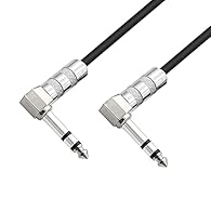 6.35mm Stereo male to male Extension Audio Amp Guitar TRS Cable Extension Wire Cord Right angle 6.35mm male to male stereo audio cable, double L-shaped 1/4 inch connector can be installed in some small spaces, ensuring a firm connection in any musica...