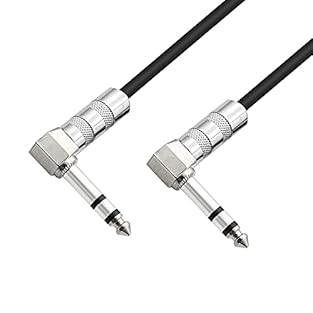 6.35mm Stereo male to male Extension Audio Amp Guitar TRS Cable Extension Wire Cord Right angle 6.35mm male to male stereo audio cable, double L-shaped 1/4 inch connector can be installed in some small spaces, ensuring a firm connection in any musica...