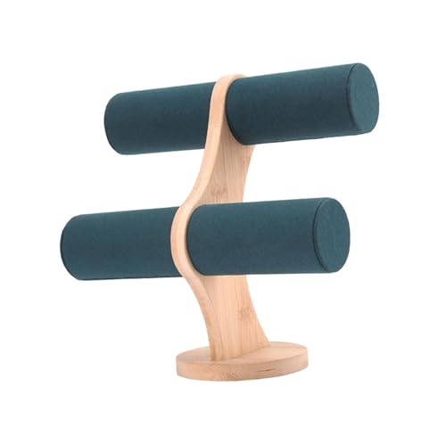 Baoblaze Porte-Bracelet Support de Bijoux 2 Niveaux Stable Organisateur de Stockage de Bijoux Support de Montre pour Salon Bijoux Magasin Photographie, Vert foncé