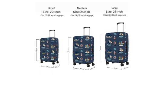 Image of Printed Travel Luggage Cover for Suitcase - Stretchable & Scratchproof Trolley Bag Protector