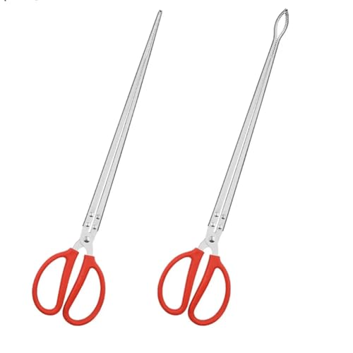 Fasplore 2 Piece Stainless Steel Crab Tong Eel Clamp Tong for Reptile Feeding Snake Charcoal Trash Pick - Up Seafood Picking for Low Tide