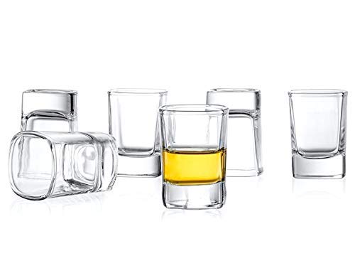 King International6 Pieces Straight Shot Glass, 2 Oz Shot Glass, Heavy Base Shot Glass, Whiskey Shot Glass 6-Pack Perfect for Wine Tasting, Tequila, Shooter, Jigger-Clear Glass Shot glasses-60ml