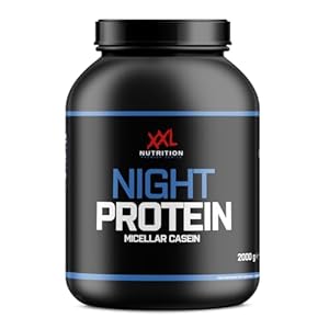 XXL Nutrition – Night Protein – 100% Micellar Caseïne Eiwit – Eiwitpoeder Proteïne Shake – Eiwitgehalte 87% – Chocolade Hazelnoot – 2000 gram