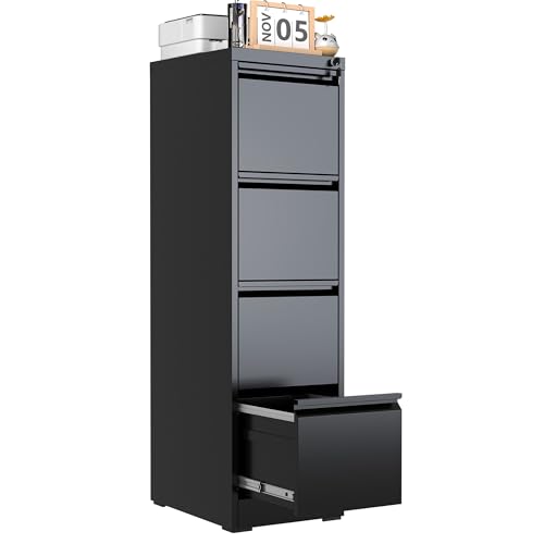 4-Drawer Metal Filing Cabinet with Lock