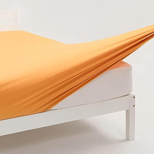 Stretchy Queen Fitted Sheet Only - Jersey Knit & Super Stretch, Snug Fit for Queen, Queen XL or RV Camper Short Queen Size Mattress Deep or Shallow Pocket, Non-Slip & Ultra Soft - Yellow