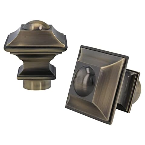 Sento Metall Zubehör für Ø 25 mm Gardinenstangen in Messing Antik Ø 25mm 2x Endstücke Barocco Cover