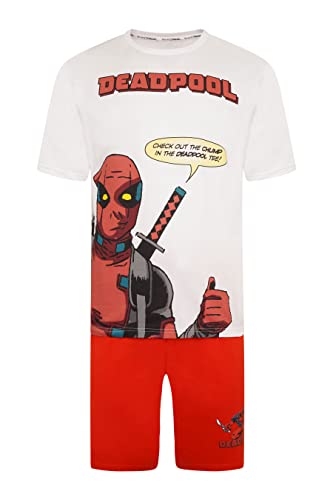 Brand Threads Deadpool - Pijama para Hombre, Mezcla de algodón BCI, Duradero, para Hombre, Rojo, XS...