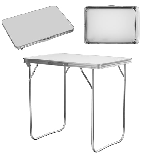 Table camping pliante 80cm aluminium portable avec poignée - 2