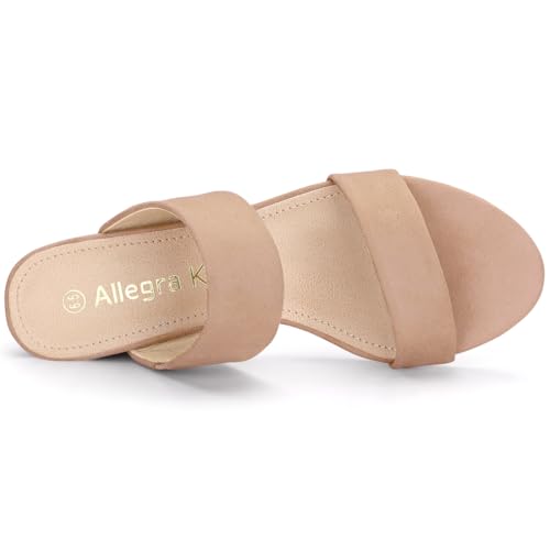Sandales à talon bloc Allegra K nude en taille 40.5 avec double sangle - 4