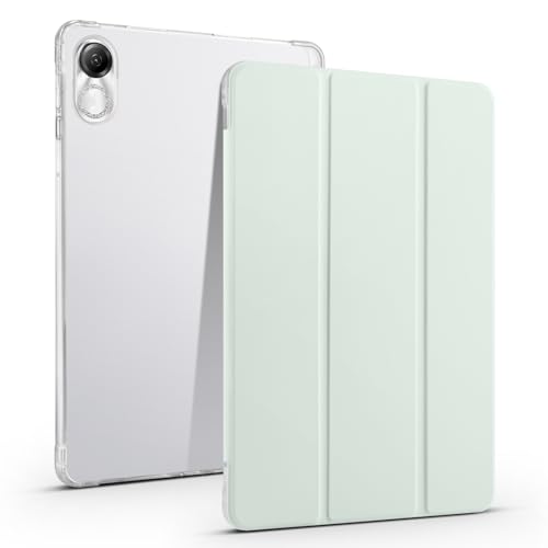 Coque fine Lenovo Pad 11 2021 TPU souple transparent antichoc avec rabat vert