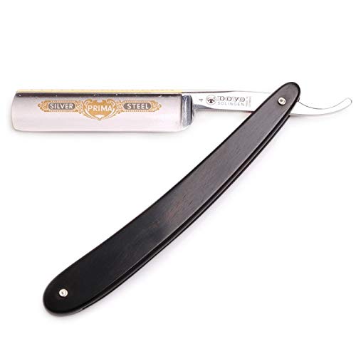 Ebony Wood Handle Carbon Steel Straight Razor by Dovo