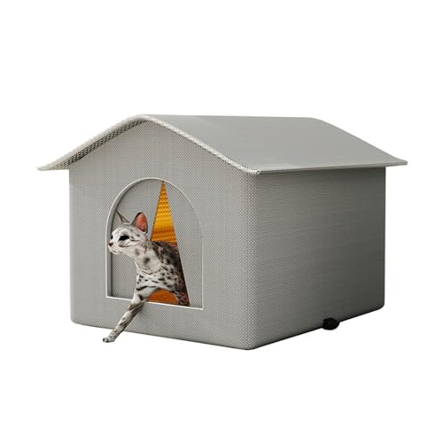 野外猫ハウス 野良猫 外猫ハウス 防寒 猫 ベッド 冬 洗える 猫 寝袋 組立簡単 複数の猫のための断熱キャットハウス キャットハウス 屋外 防水(36cm)