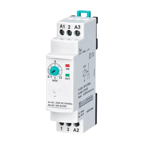 Relé de tiempo ERV-12D con retardo de encendido ajustable 24V CC y 150-260V CA