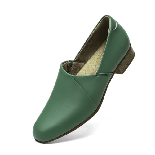Women's Classic Comfort Dress Shoes Casual Leather Loafers Flats Cute Versatile Slip-Ons Everyday Work Shoes2