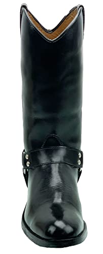 Mens Man Congo Harness Motorcycle Riding Mid Calf Genuine Leather Boots2