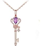 DAZZARRY ネックレス レディース トパーズペンダント 鍵モチーフ 誕生日 記念日 プレゼント A-R01