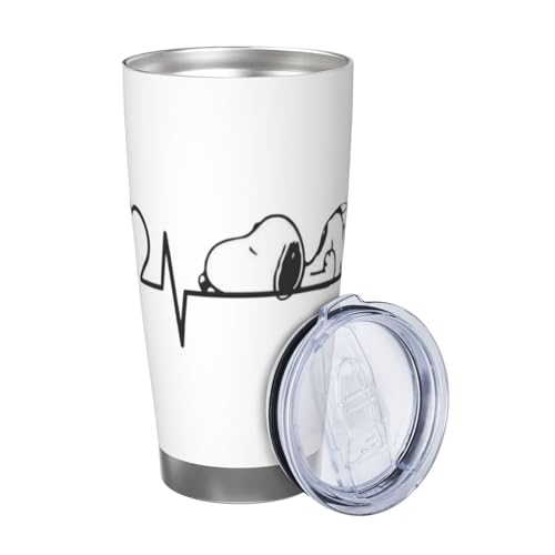 マグカップ スヌーピー (2) コーヒーカップ コンビニカップ 保冷 保温 タンブラー ステンレス製 大容量 真空断熱マグ 蓋付き 持ち運び 直接ドリップ 車用 600ml Straw Three-piece Set
