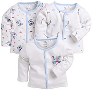 BABY GO Full Sleeve Regular Round Neck Front Open Pack of 3 tees for Baby Boys