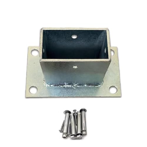 AVLLSO Soporte de Base para Poste de Cubierta Soporte del poste de la cerca de trabajo pesado con accesorios, Ancla del poste de la puerta(80x40x80 MM)