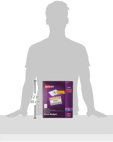 Avery Clip Name Badges, Print or Write, 200 Inserts & Badge Holders with Clips, 2-1/4" x 3-1/2", 2 Pack (74461) - Image 8