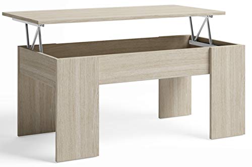 Miroytengo Mesa Centro salón elevable Color Sable Efecto Madera 100x45x50 cm Nacional