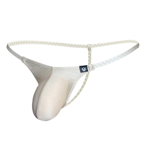 Gogobear Men's Glossy High Stretch Thongs Sexy Low Rise Spaghetti Straps Bikinis Underwear G-String Bulge Pouch Panties4